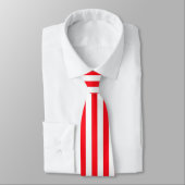 Cravate Motif rayé rouge et blanc vibrant (Attaché)