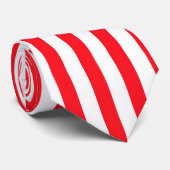 Cravate Motif rayé rouge et blanc vibrant (Roulé)