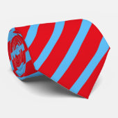 Cravate motif rayé rouge et bleu vif (Roulé)