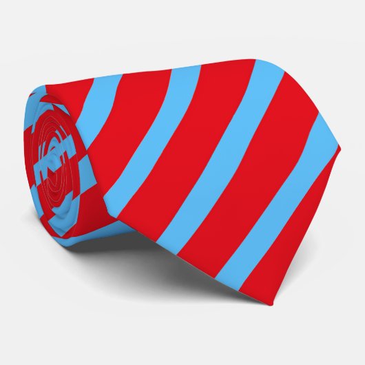 Cravate motif rayé rouge et bleu vif (Roulé)