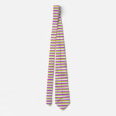 Cravate Motif rayé violet et vert citron vibrant (Dos)