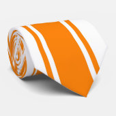 Cravate Motif rayure funky orange (Roulé)
