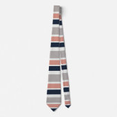 Cravate Motif rayures côtier gris bleu marine rose (Devant)