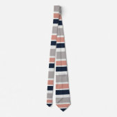 Cravate Motif rayures côtier gris bleu marine rose (Dos)