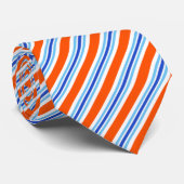 Cravate Motif rayures hollandaises bleu blanc orange class (Roulé)