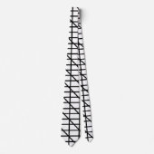 Cravate Motif rayures noir et blanc (Devant)