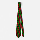 Cravate Motif rayures noir rouge vert (Devant)