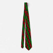 Cravate Motif rayures noir rouge vert (Dos)