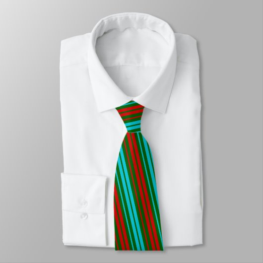 Cravate Motif rayures vert rouge bleu (Attaché)