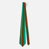 Cravate Motif rayures vert rouge bleu   (Devant)