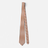 Cravate Motif rayures verticales orange marron (Devant)