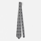 Cravate Motif rectangulaire noir et blanc cool (Devant)
