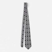 Cravate Motif rectangulaire noir et blanc cool (Dos)