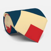 Cravate Motif Red Blue Tan Chevron Zigzag (Roulé)