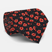 Cravate Motif Red Poppy (Roulé)