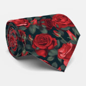 Cravate Motif Red Roses (Roulé)