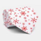 Cravate Motif Red Snowflake (Roulé)
