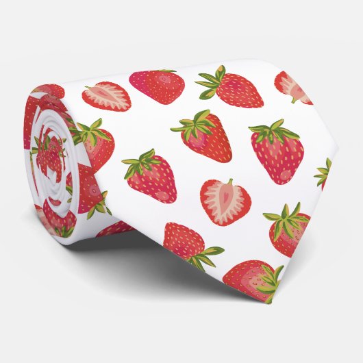 Cravate Motif Red Summer Strawberry (Roulé)