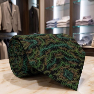 Cravate Motif Répétitif de Feuilles Tombées avec des Coule