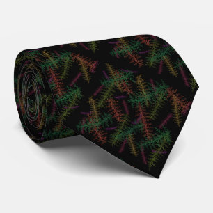 Cravate Motif Répétitif de Feuilles Tombées Colorées sur F