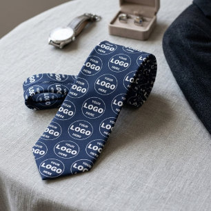 Cravate Motif répétitif de logo personnalisé de la marine