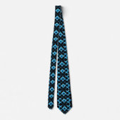 Cravate Motif répétitif de synthèse électrique bleue (Dos)