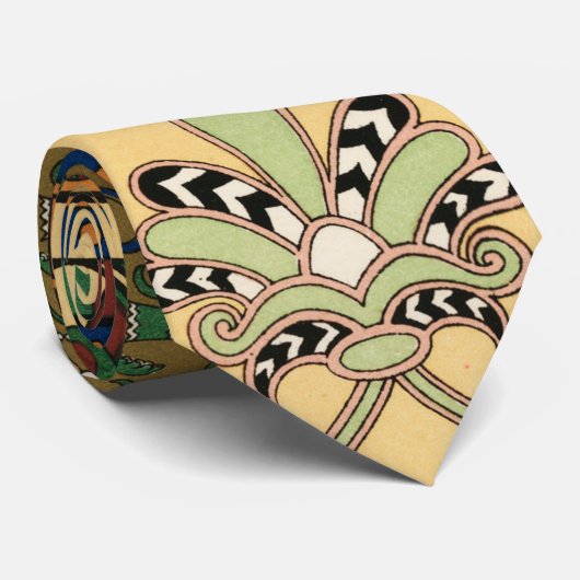 Cravate motif rétro assyrien (Roulé)