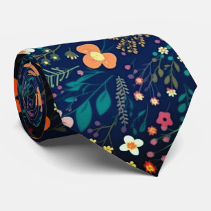 Cravate Motif rétro coloré tropical hawaïen