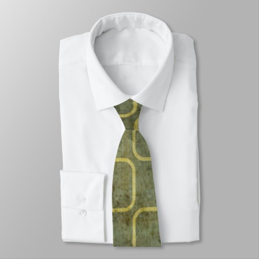 Cravate Motif rétro Grungy Green (Attaché)
