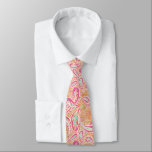 Cravate Motif Retro Pastel Pink Paisley<br><div class="desc">Ce cravate de style rétro est décoré d'un motif cachemire complexe aux tons rose,  pêche,  bleu aqua et vert clair,  conçu par l'artiste de renommée mondiale © Tim Coffey.</div>