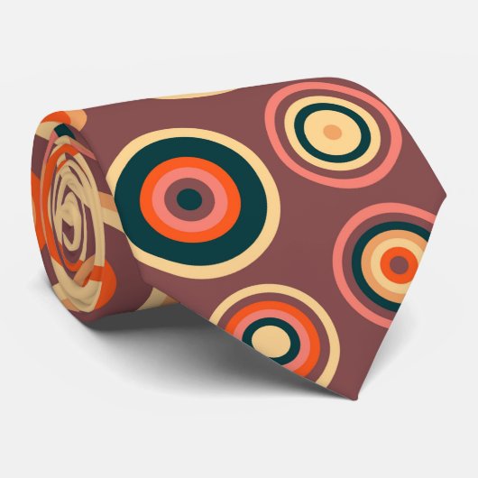 Cravate Motif Retro Pop Circles #3 (Roulé)