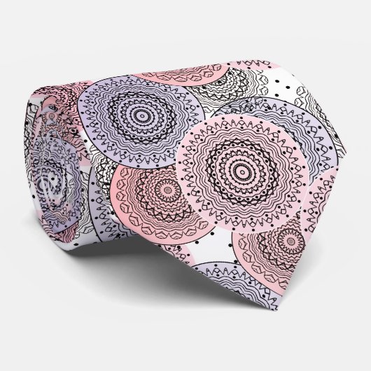 Cravate Motif rétro, rétro, beige, gris élégant (Roulé)