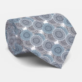 Cravate Motif rétro, rétro, bleu et gris, col élégant (Roulé)