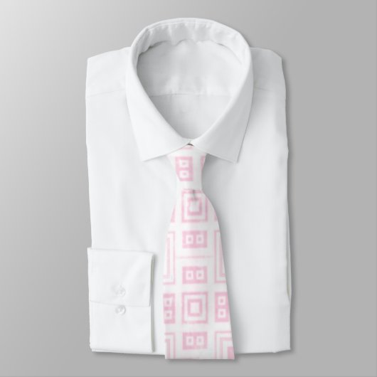 Cravate Motif rétro rose et blanc (Attaché)
