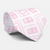Cravate Motif rétro rose et blanc (Roulé)