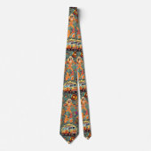 Cravate Motif Rétro RVP01A.D Marron Fond (Devant)