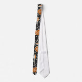 Cravate Motif rétro simple - Noir et orange (Dos)