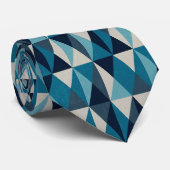 Cravate Motif Rhombic bleu blanc noir (Roulé)
