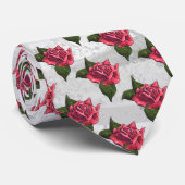 Cravate Motif rose (Roulé)