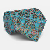 Cravate motif rose bleu de Paisley (Roulé)