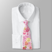 Cravate Motif rose Chrysanthemum Peony (Attaché)