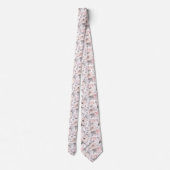 Cravate Motif rose et gris classique (Dos)