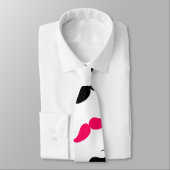 Cravate Motif rose et noir Girly drôle de moustache (Attaché)