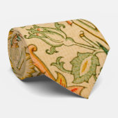 Cravate Motif rose et Rose (par William Morris) (Roulé)