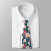 Cravate motif rose et rouge roses (Attaché)
