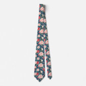 Cravate motif rose et rouge roses (Devant)
