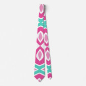 Cravate Motif rose et Turquoise (Devant)