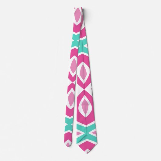 Cravate Motif rose et Turquoise (Dos)