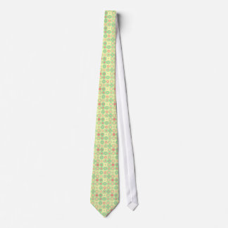CRAVATE MOTIF ROSE ET VERT DE CERCLE