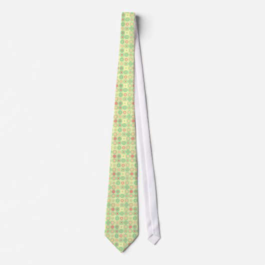 CRAVATE MOTIF ROSE ET VERT DE CERCLE (Devant)